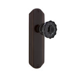 Deco Plate with Crystal Black Door Knob