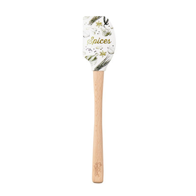 Tovolo Spatulart Herbs and Spices Silicone Spatula with Wood Handle