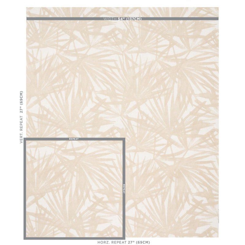 Sunlit Palm Linen Fabric, Sand