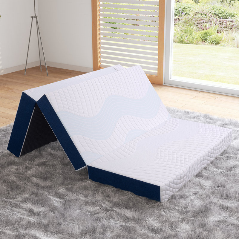 10 & 15cm Medium-Firm Foldable Memory Foam Mattress, Gel-Infused, Removal Cover, Shipped In-A-Box, 10 cm, Double (4'6)