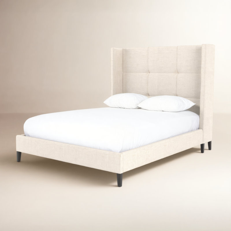 Madison Upholstered Wingback Bed, Queen