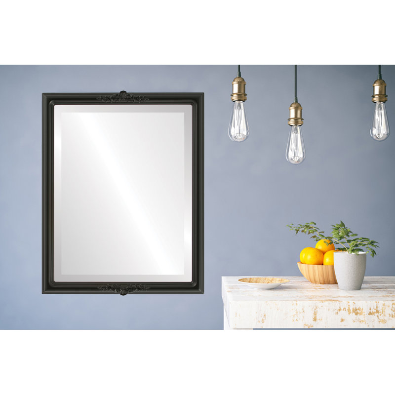 Rhine Rectangle Mirror, 25" H x 21" W, Matte Black