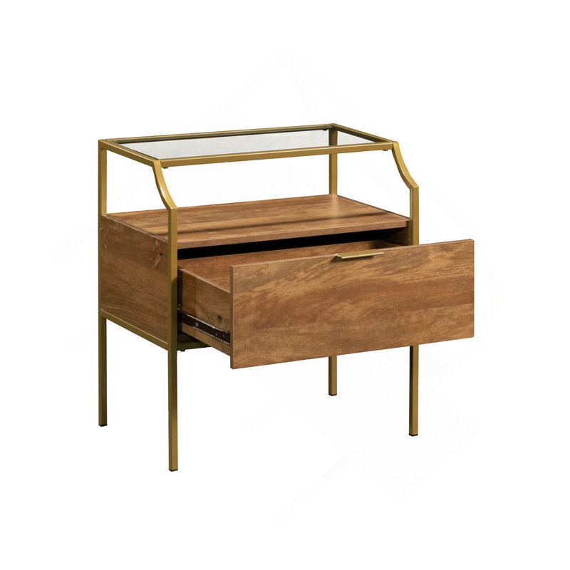 Table de nuit, finition brune