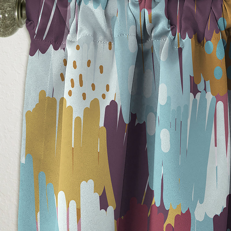 Motif de croquis de sorcière - rideau occultant moderne abstrait, L 52 po x L 90 po