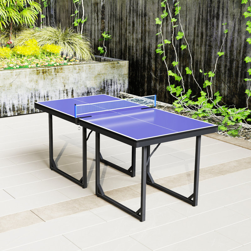 Table de tennis de table compacte pliable d'intérieur / extérieur