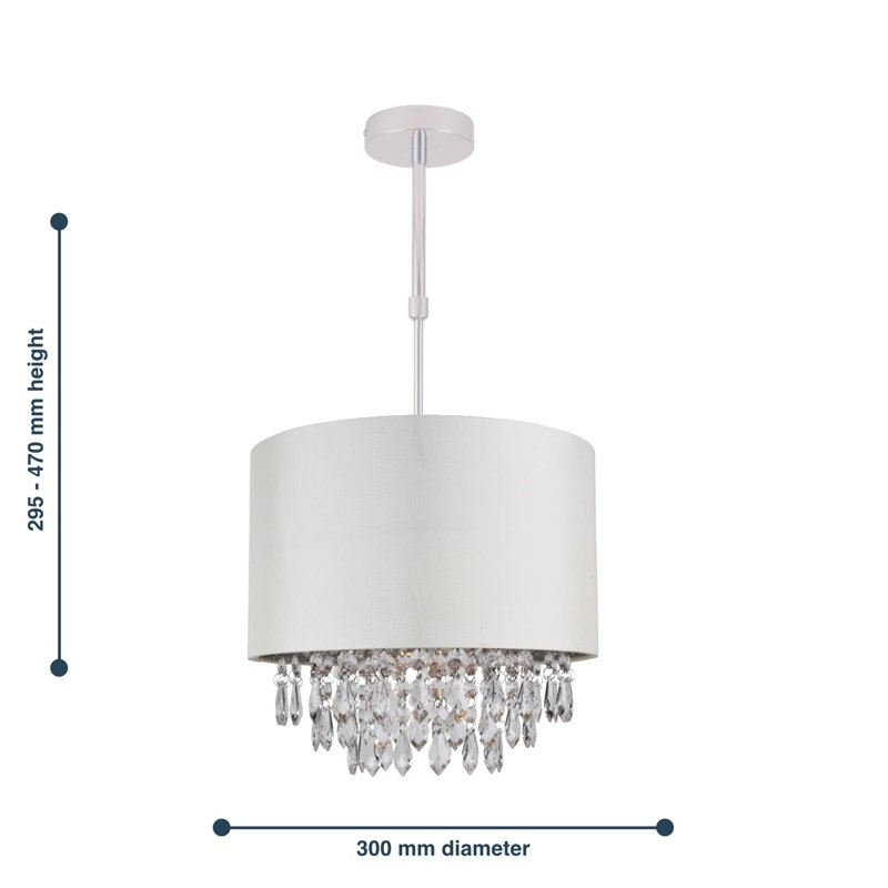 Largent 1 - Light White Single Pendant, Cream, 20" H x 30" W x 30" D