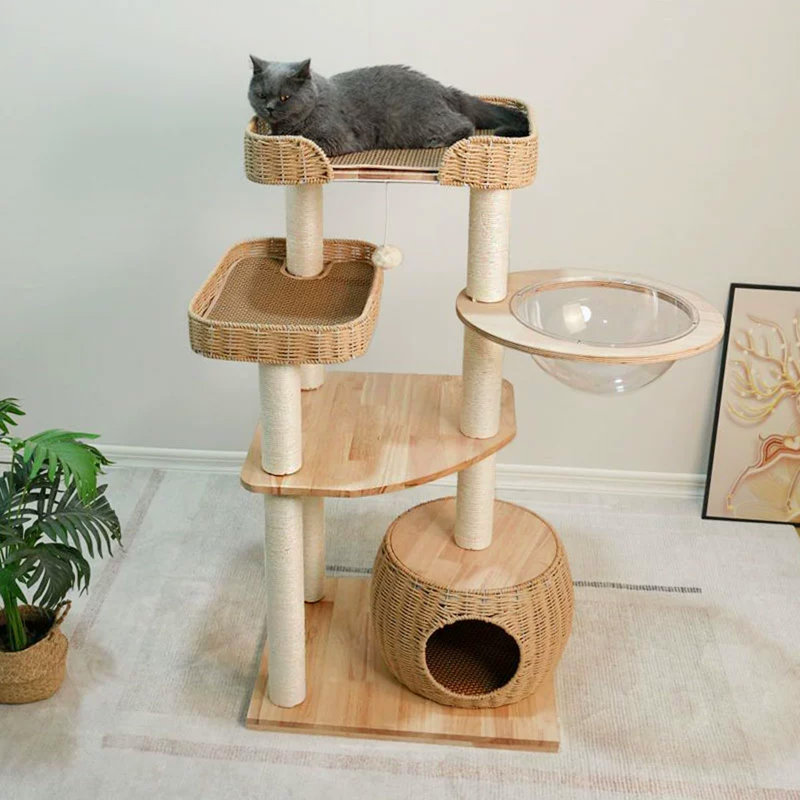 5 Tiers Cat Tree with Condons,Perch,Scratching Posts