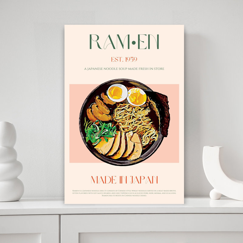 Japanese Ramen Bowl by Nazma Khokhar - Wrapped Canvas Print, 45.72 cm H x 30.48 cm W