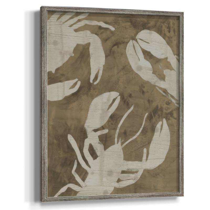 «Woodgrain Crustaceans II», reproduction encadrée - bois massif, H 11 po x l 9 po