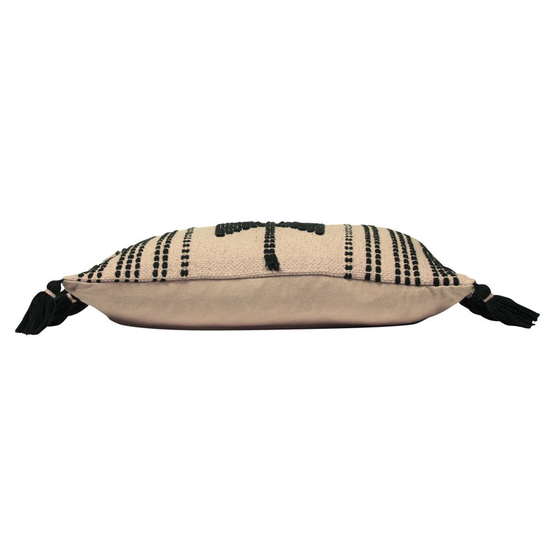Geometric Rectangular Lumbar Cushion, Clay, Feather