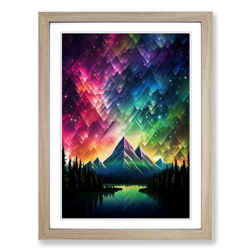 Single Picture Frame Print on Wood, Oak Framed, 34cm H x 25cm W