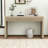 Rustic Minimalist Wooden Console Table with Storage Drawers, Adjustable Feet and Curved Edge Design-1260184990