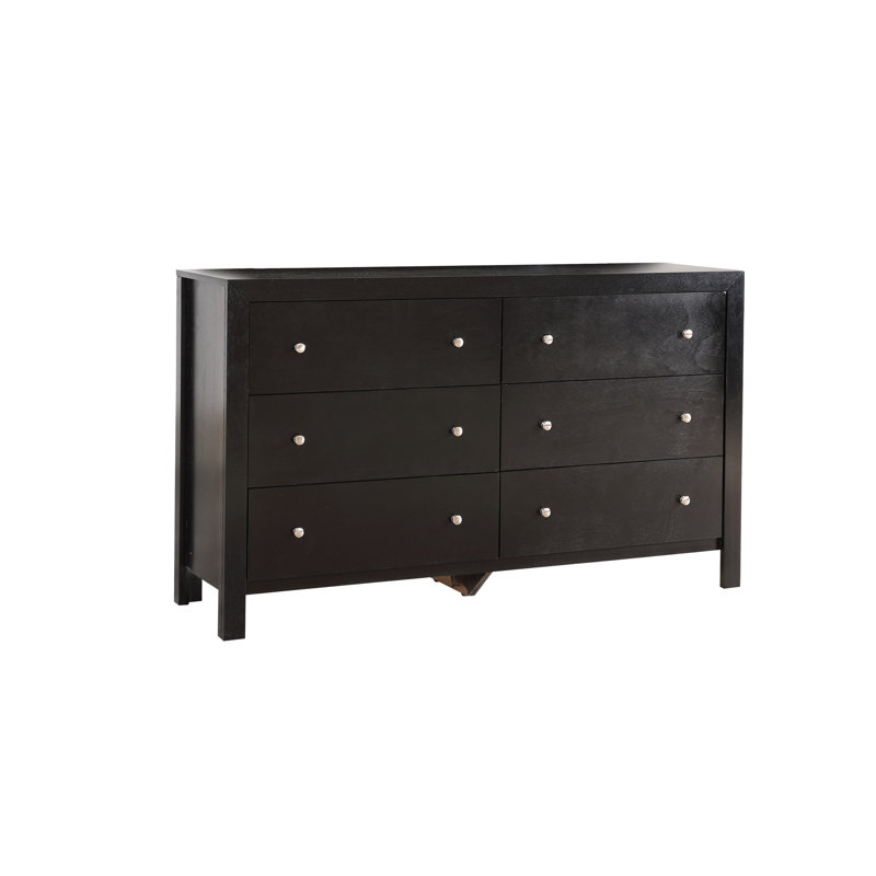 6-Drawer Dresser Chest, Storage Cabinet, Black