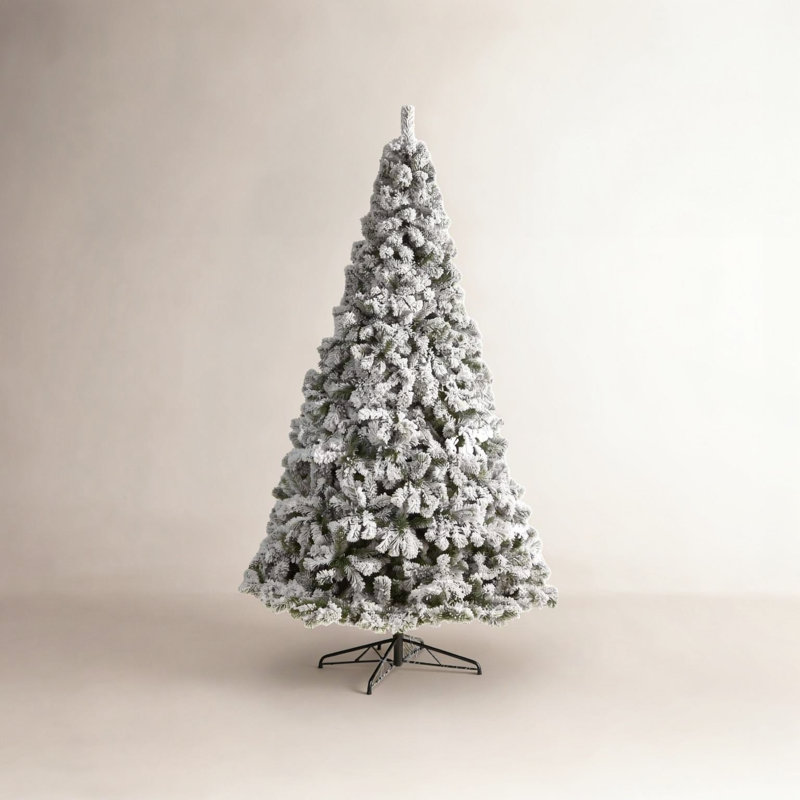 Sapin de Noël floqué avec lumières DEL, H 3 pi