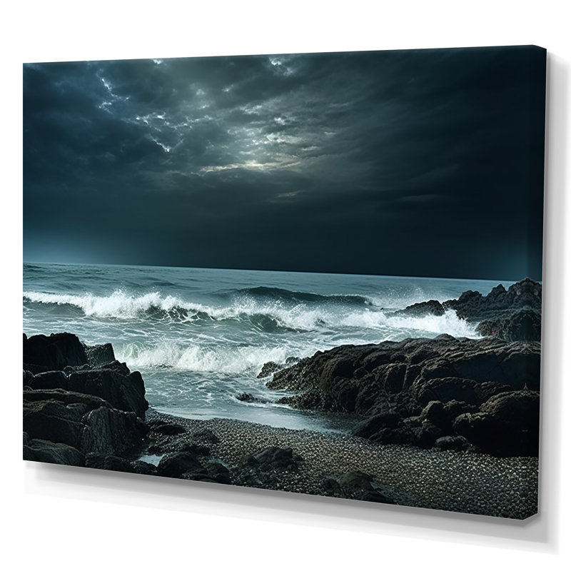 «Rocky Beach Scenery III», reproduction sur toile, Toile tendue, H 16 po x l 32 po x P 1 po
