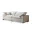 Causeuse-coussin modulaire en chenille crème et blanc-129020780