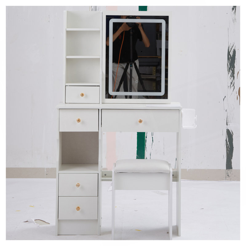 Length 11.8" X Width 15.7" X Height 63" Simple Stylish Dressing Mirror Cabinet, Full Body Mirror Cabinet, Extra Large Mirror, Multi Layer High Capacity Storage, Use Alone Or In Conjunction With Vanity