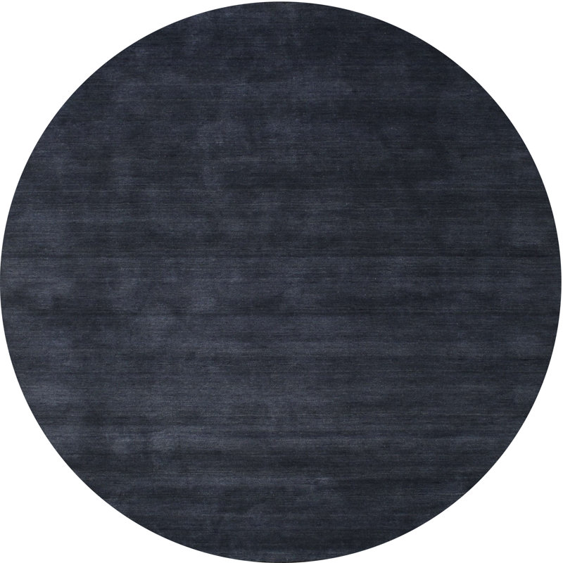 Tapis contemporain noir, Rond 5 pi