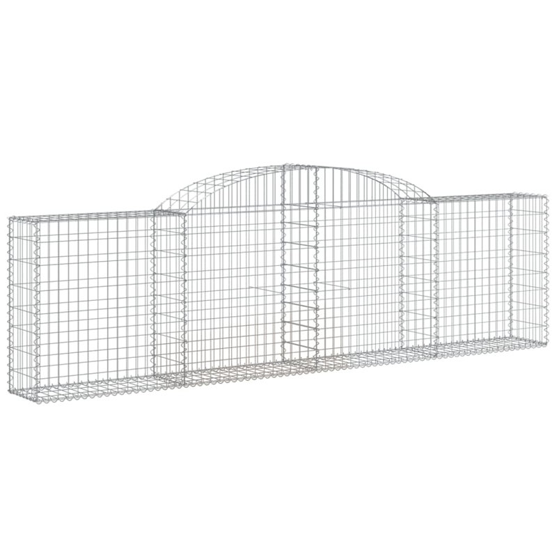 Briceida Silver Galvanised Iron Gabion Baskets, 100cm H x 300cm W x 30cm D