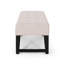 Bouton rectangulaire de style contemporain avec capitonnage à boutons et pieds en faux bois avec cadre supérieur