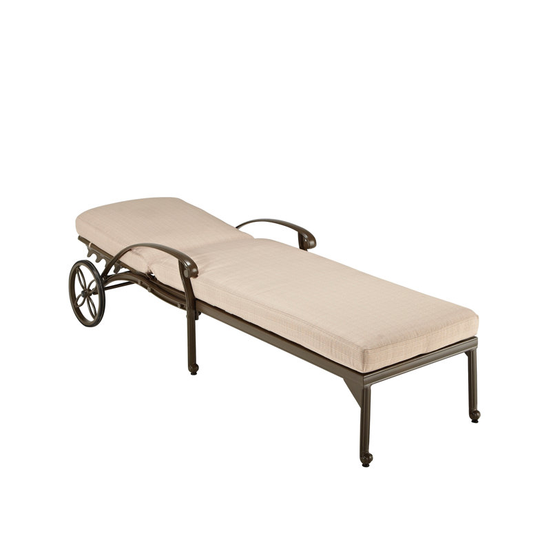 Arrey 57" Long Reclining Single Chaise with Cushions, Taupe