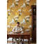 Papier peint floral, or, décoration murale élégante
