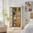 Rustic Style Display Cabinet With Glass Doors – Tall Curio Cabinet For Collectibles, Figures And Trophies-805644882