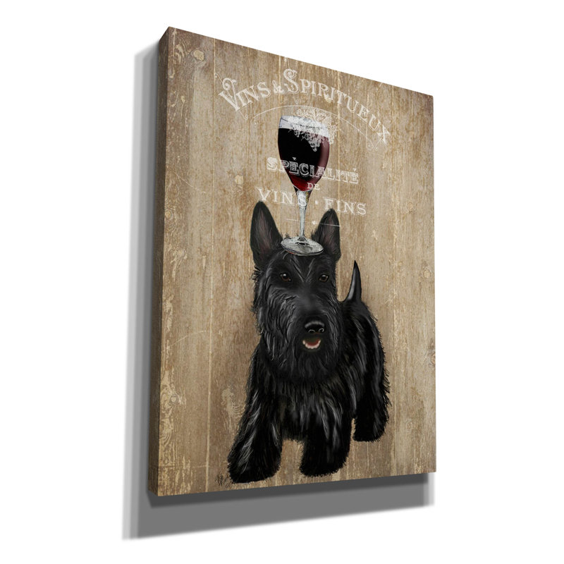 " Dog Au Vin, Scottish Terrier ", 54" H x 40" W x 1.5" D