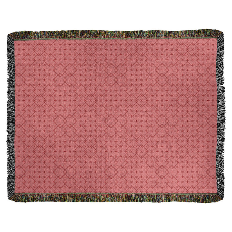 Couverture en coton tissé Katelyn Elizabeth, l 50 po x L 60 po, Rouge