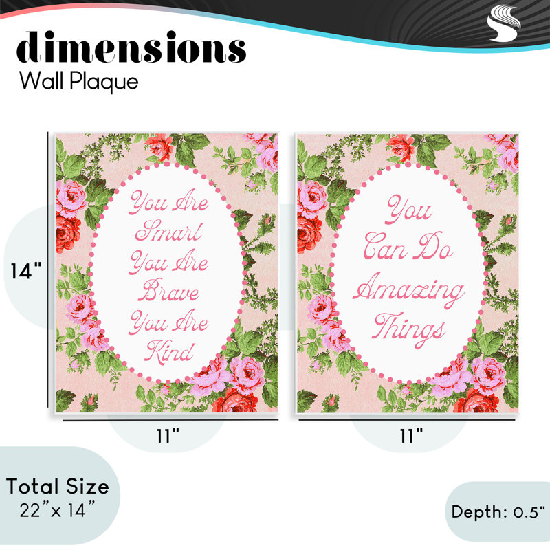 Ensemble de 2 plaques murales Inspirations with Vintage Florals, design par Lil 'Rue