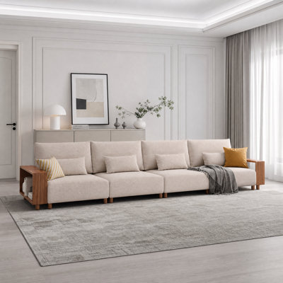 Canapé modulaire extensible extra long de 4 sièges Yanali