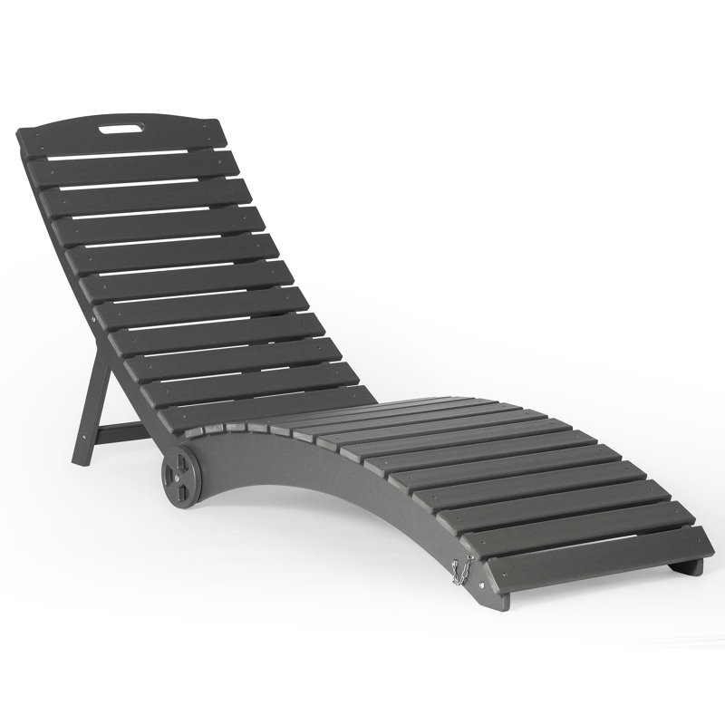 Chaise longue pliante avec roulettes, Gray
