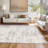 Romanie Contemporary Abstract Ivory/Gray Indoor Shag Area Rug-2050622329