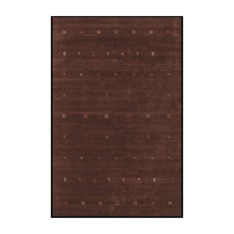 Tapis contemporain beige / gris, Rectangle 5 pi x 7 pi