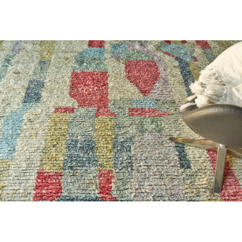 Marrakesh hand-knotted Wool Red/Yellow/Multi Area Rug, 9'X12'