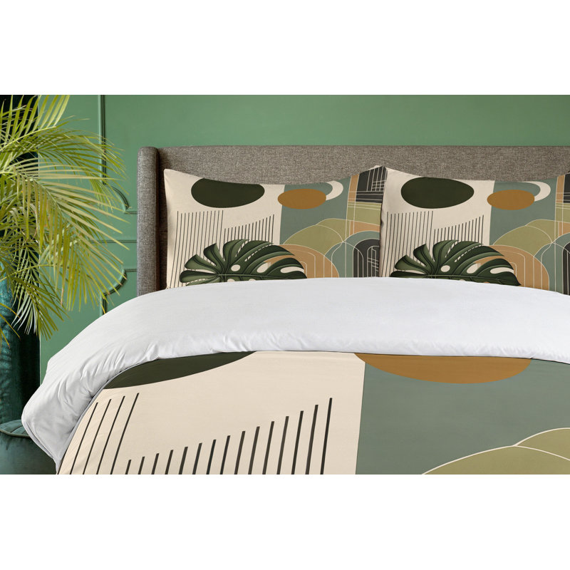 Monstera Duvet Cover, King Duvet Cover + 2 Standard Shams