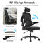 Chaise de bureau ergonomique avec appui-tête et soutien lombaire, pivotant à haut dossier pour la maison et le bureau, confortable et réglable-1418317565