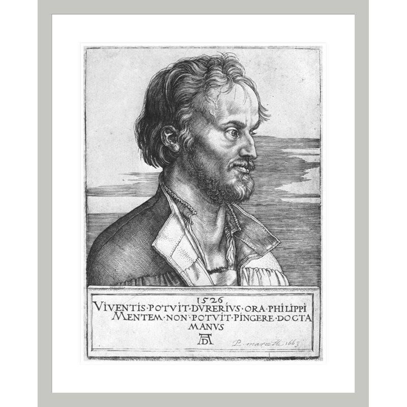 Portrait de Philipp Melanchthon par Albrecht Dürer, impression giclée sur cadre, 28.87" H x 23.5" W