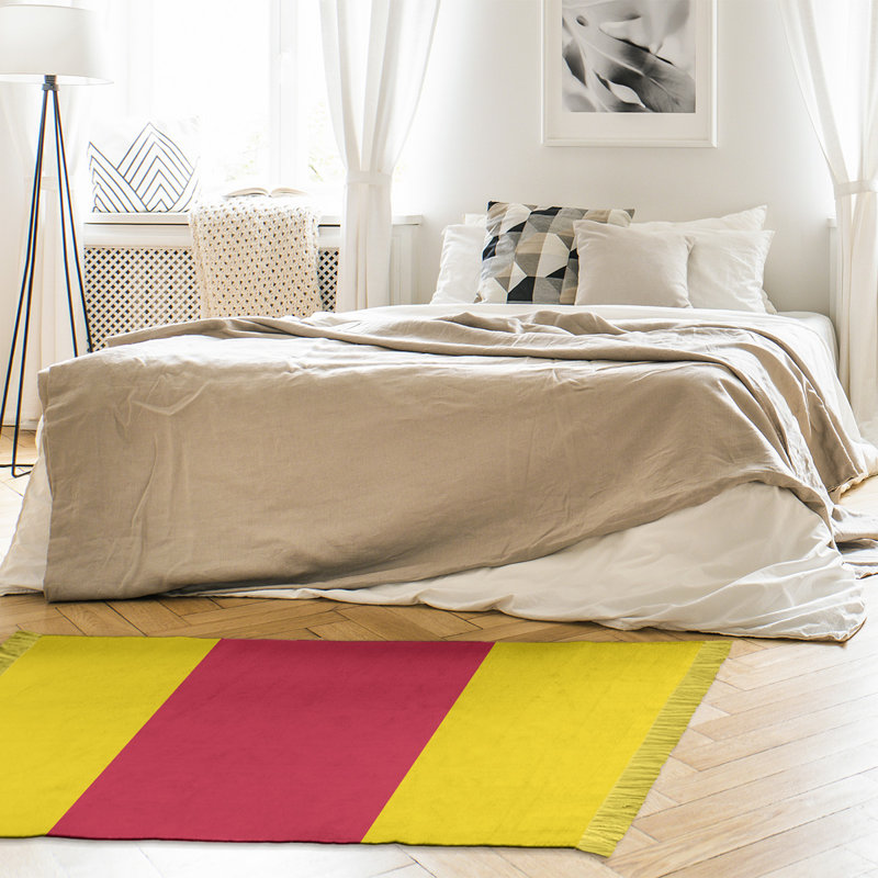 Tapis rayé jaune / rouge St Louis, Non