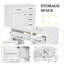 Meuble-lavabo simple sur pied 36 po avec comptoir en céramique, tiroirs et tablette réglable-227012835