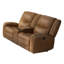 Causeuse Leos, inclinable manuellement, console centrale, 79 po, cuir brun
