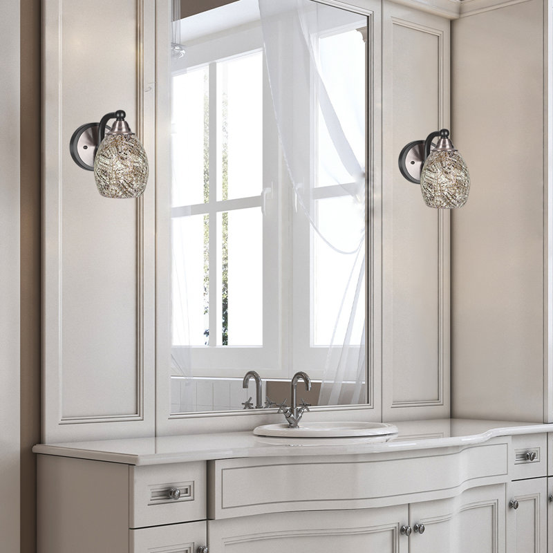 Michell 1-Light Wall Sconce, Matte Black/Brushed Nickel