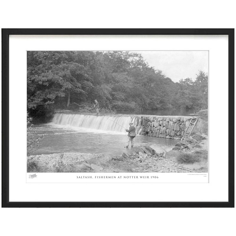 Saltash, Fishermen At Notter Weir 1906 by Francis Frith - Single Picture Frame Print, 60cm H x 80cm W x 2.3cm D