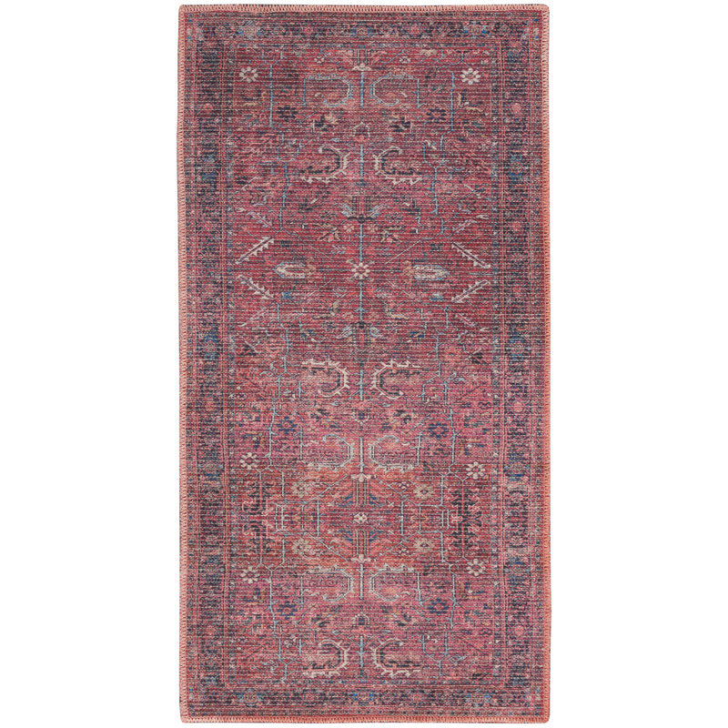 Machine Washable Oriental Red Area Rug, Rectangle 2' x 3'9"