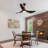 52” 3 - Blade Farmhouse LED Ceiling Fan with Dimmable Light and Remote
