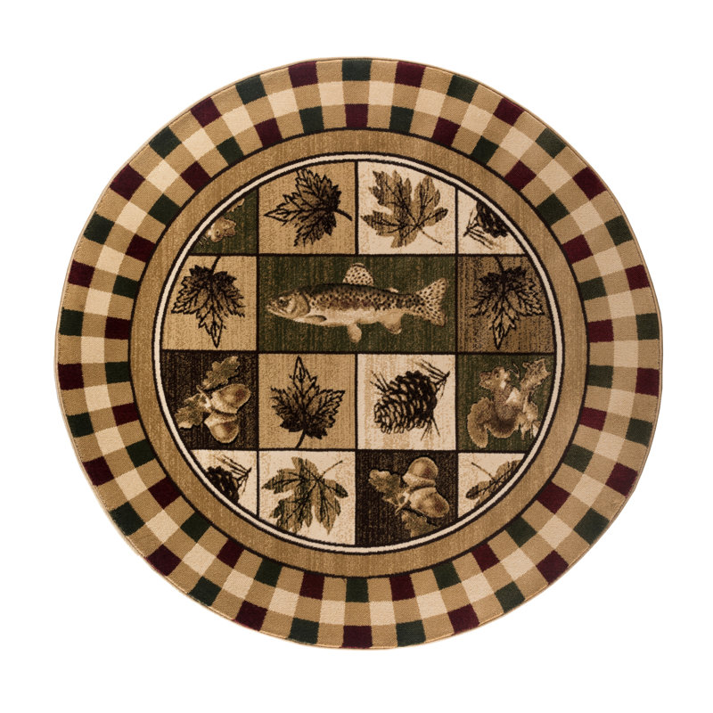 Tapis beige Aubin, Rond 6 pi 7 po
