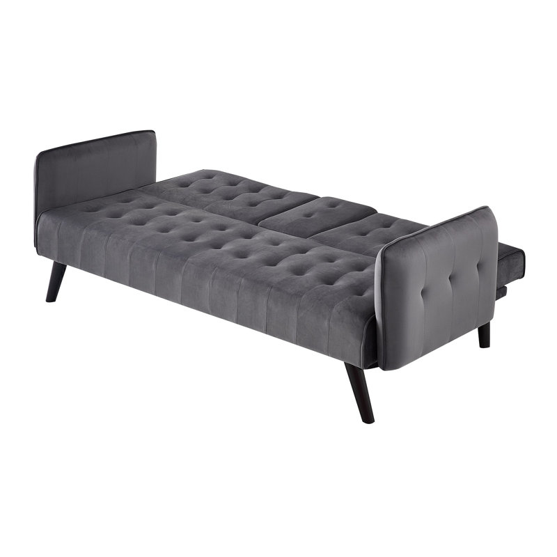 Cricklade 72'' Velvet Sleeper, Gray
