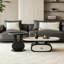 Oval Creative Rabbit-Ear Storage Coffee Table Set-130372141-130372142