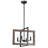 Valentin 4 - Light 18.1" Lantern Square Chandelier with Wood Accents