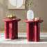 Messapian Modern Round Fully Assembled End Table with Enamel Finish